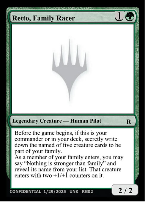Retto, Family Racer — Unknown Event RG02