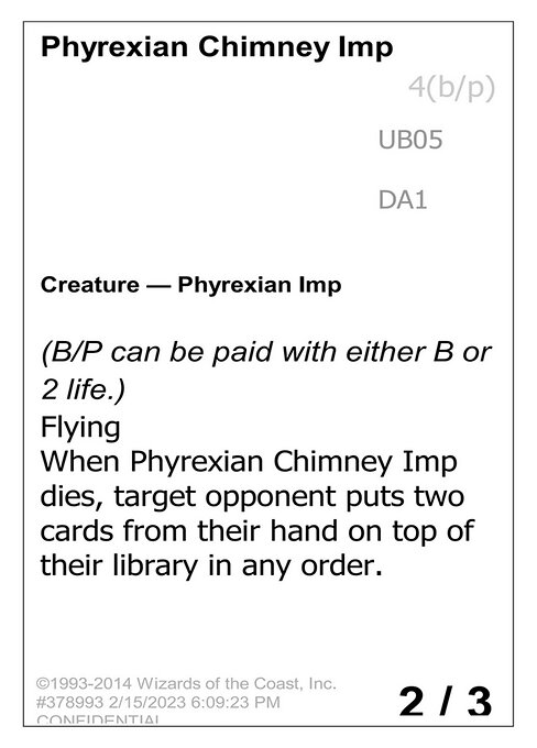 Phyrexian Chimney Imp — Unknown Event UB05