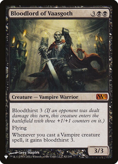 Senhor Vampiro de Vaasgoth — The List M12-82