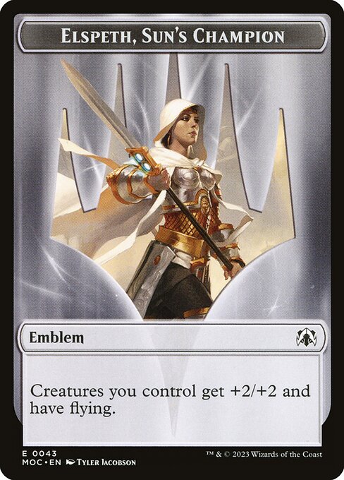 Elspeth, Sun's Champion Emblem — March of the Machine Commander Tokens 43