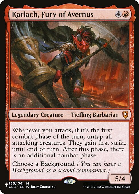Karlach, Fúria do Avernus — The List CLB-186