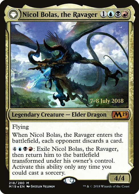 Nicol Bolas, the Ravager — Core Set 2019 Promos 218s
