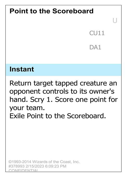 Point to the Scoreboard — Unknown Event CU11