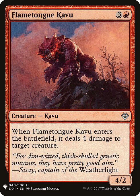 Kavu de Língua Flamejante — The List E01-48
