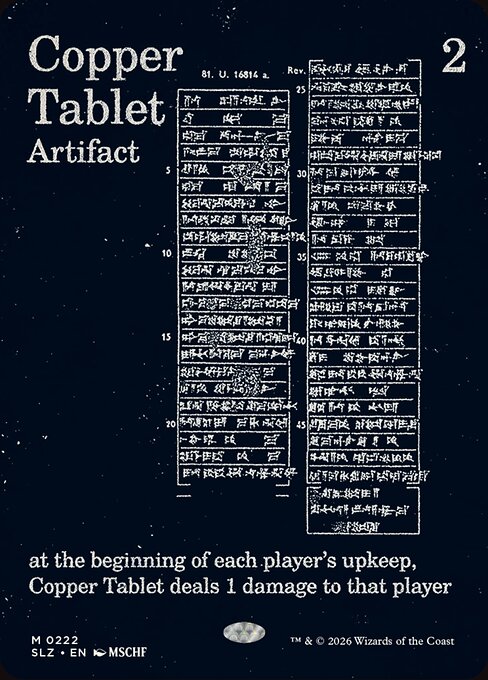 Copper Tablet — The Zeta Set 222