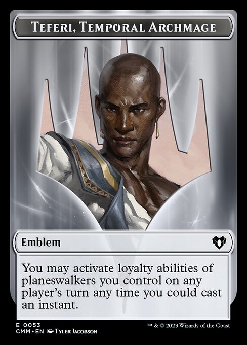 Teferi, Temporal Archmage Emblem — Commander Masters Tokens 53