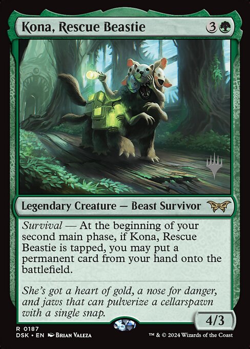 Kona, Rescue Beastie — Duskmourn: House of Horror Promos 187p