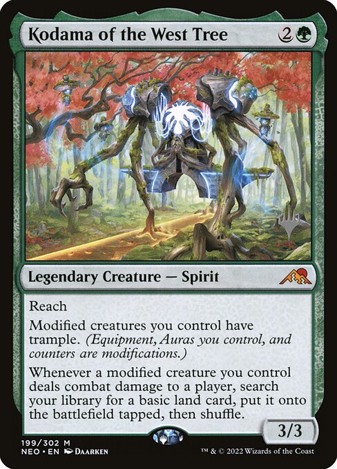 Kodama da Árvore Ocidental — Kamigawa: Neon Dynasty Promos 199p