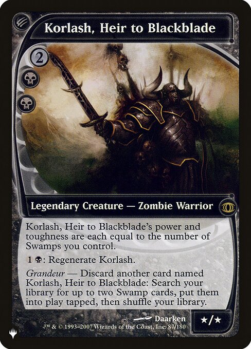 Korlash, Herdeiro da Espada Sombria — The List FUT-87