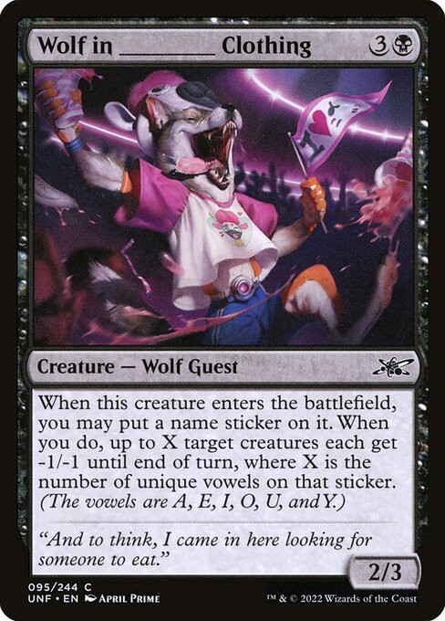 Wolf in _____ Clothing — Unfinity 95