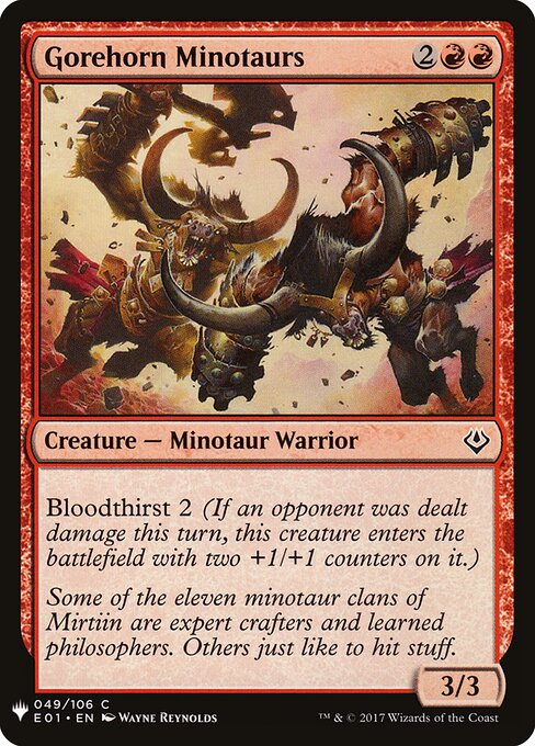 Minotauros dos Chifres Escorneadores — The List E01-49