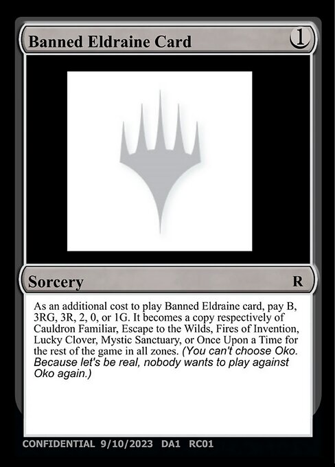 Banned Eldraine Card — Unknown Event RC01a