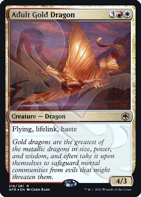 Dragão de Ouro Adulto — Adventures in the Forgotten Realms Promos 216a