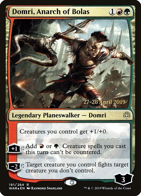 Domri, Anarquista de Nicol Bolas — War of the Spark Promos 191s