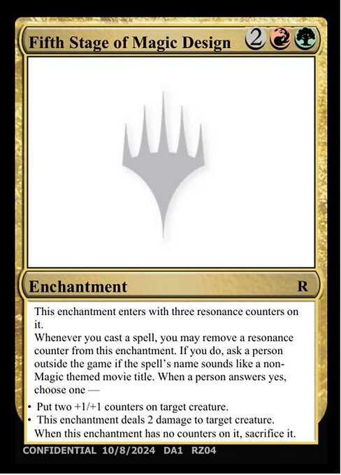 Fifth Stage of Magic Design — Unknown Event RZ04o