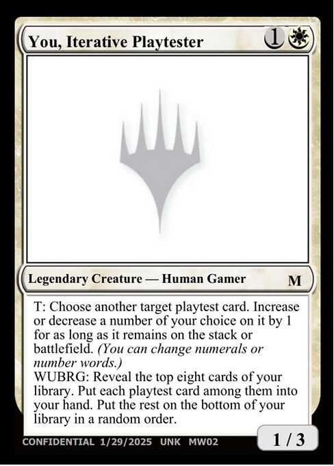 You, Iterative Playtester — Unknown Event MW02a