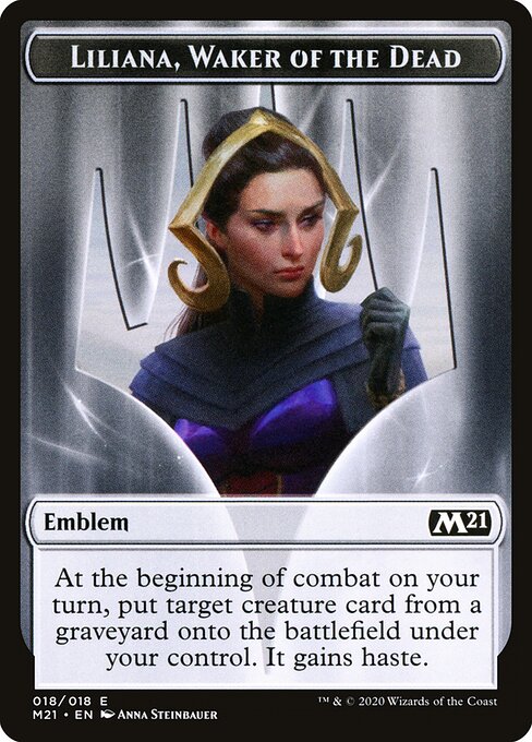 Liliana, Waker of the Dead Emblem — Core Set 2021 Tokens 18