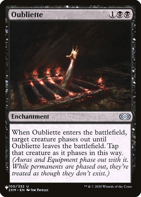 Oubliette — The List 2XM-100
