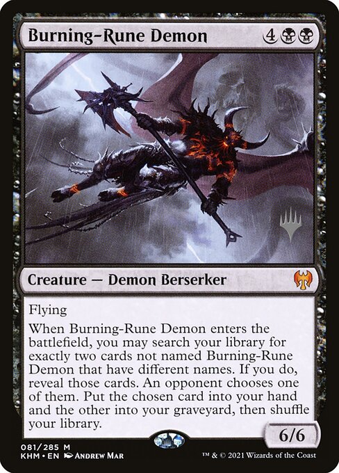 Demônio da Runa Ardente — Kaldheim Promos 81p