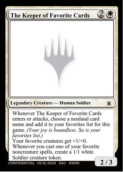 The Keeper of Favorite Cards — Unknown Event RW90b