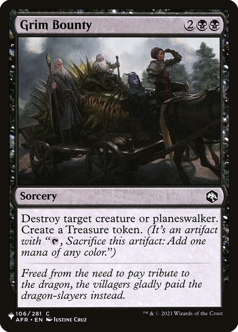 Recompensa Sinistra — The List AFR-106