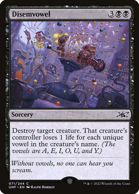 Disemvowel — Unfinity 71