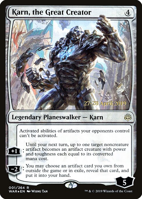Karn, o Grande Criador — War of the Spark Promos 1s