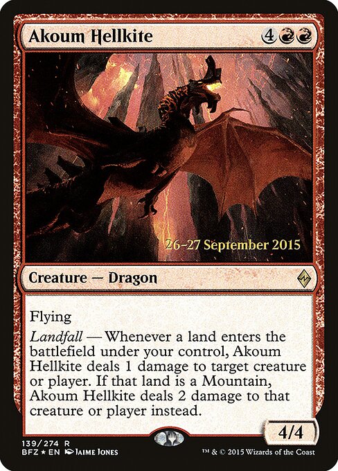 Dragoa Avérnea de Akoum — Battle for Zendikar Promos 139s