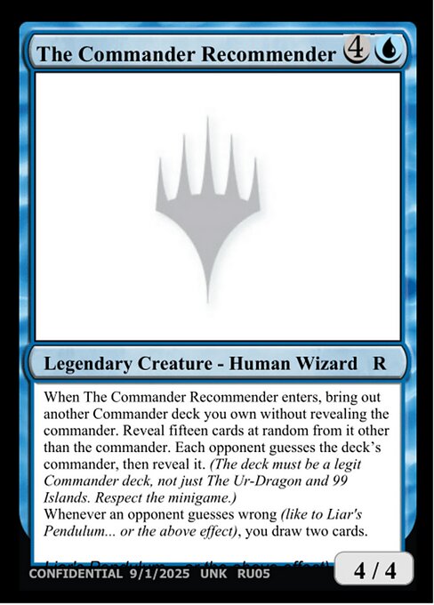 The Commander Recommender — Unknown Event RU05d