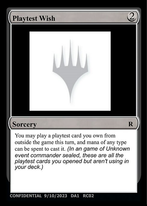 Playtest Wish — Unknown Event RC02