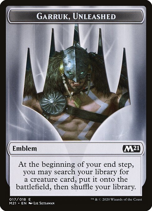 Garruk, Unleashed Emblem — Core Set 2021 Tokens 17