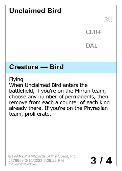 Unclaimed Bird — Unknown Event CU04