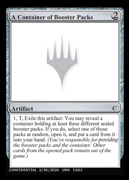 A Container of Booster Packs — Unknown Event CA02