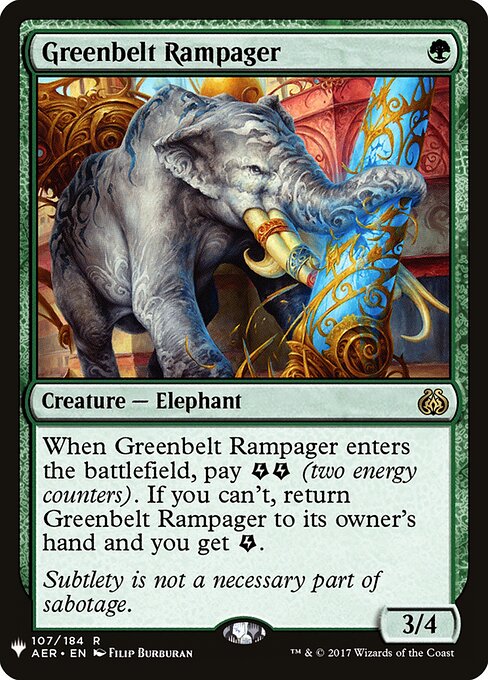 Furioso do Cinturão Verde — The List AER-107