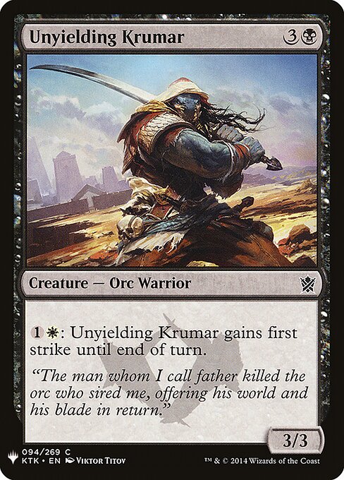 Krumar Inexorável — The List KTK-94