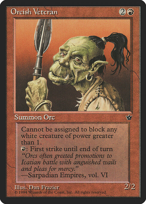 Orcish Veteran — Fallen Empires 62b