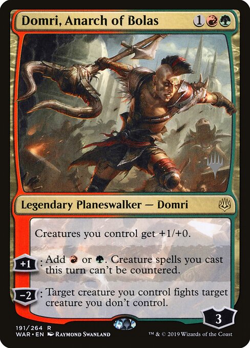 Domri, Anarquista de Nicol Bolas — War of the Spark Promos 191p