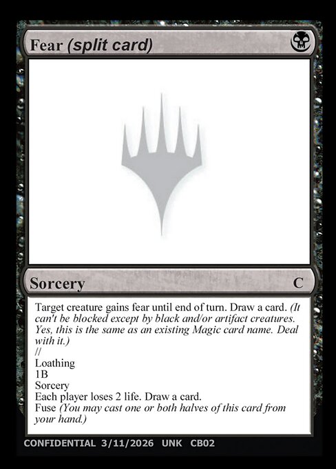 Fear (split card) // Loathing — Unknown Event CB02c