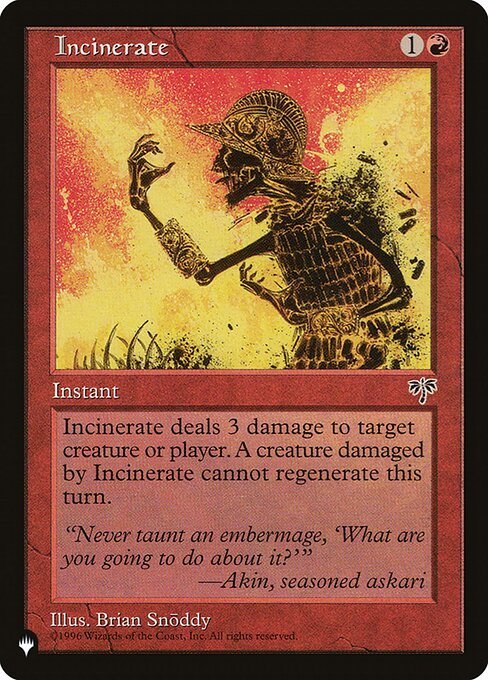 Incinerar — The List MIR-184