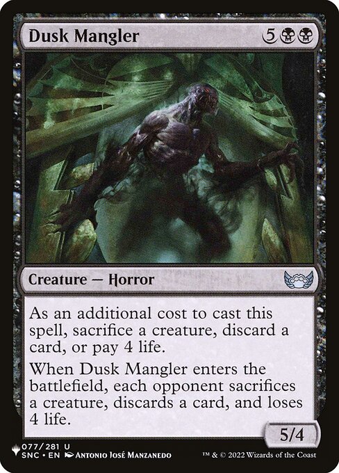Desmembrador do Ocaso — The List SNC-77