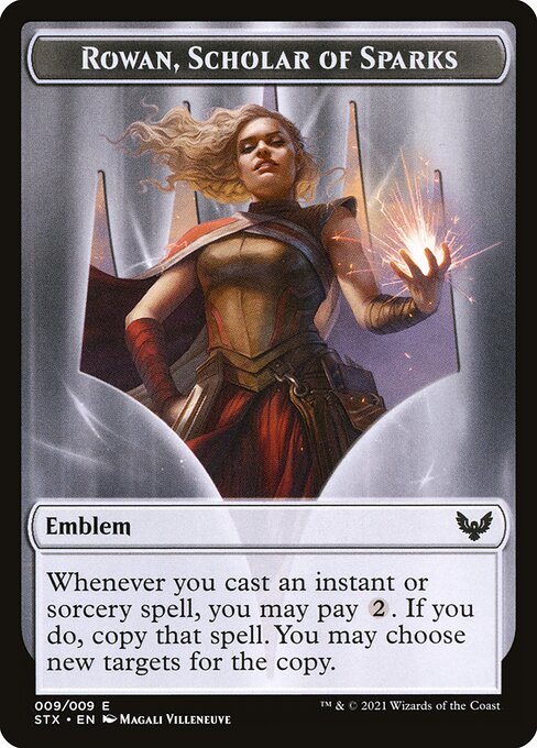 Rowan, Scholar of Sparks Emblem — Strixhaven: School of Mages Tokens 9