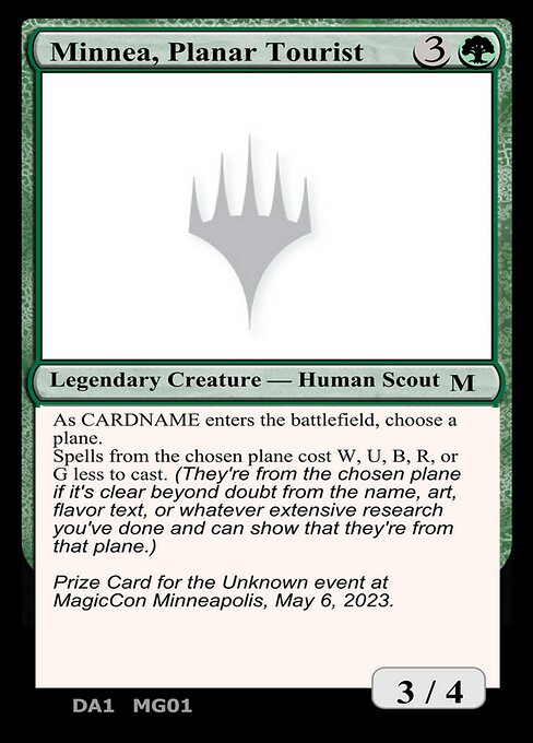 Minnea, Planar Tourist — Unknown Event MG01
