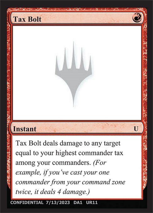 Tax Bolt — Unknown Event UR11b
