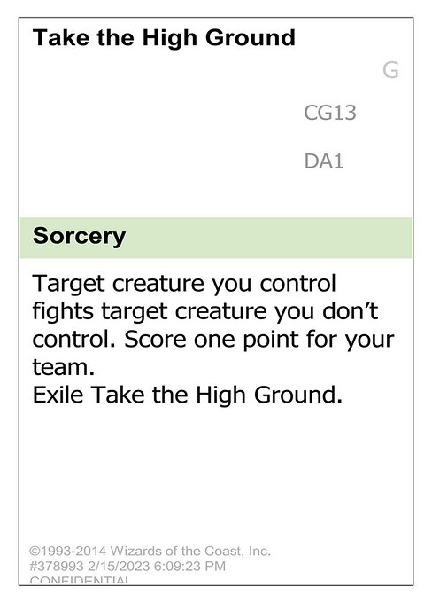 Take the High Ground — Unknown Event CG13