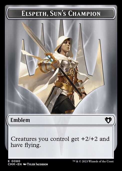 Elspeth, Sun's Champion Emblem — Commander Masters Tokens 80
