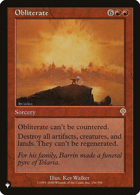 Obliterar — The List INV-156