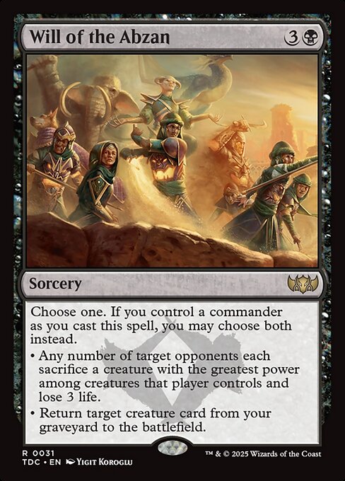 Will of the Abzan — Tarkir: Dragonstorm Commander 31