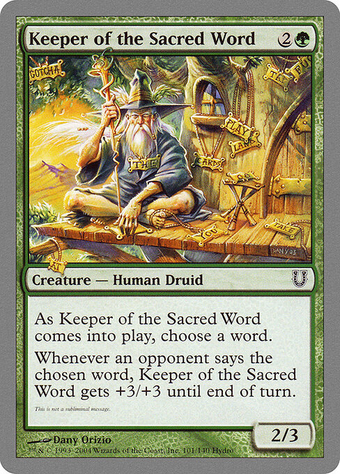 Keeper of the Sacred Word — Unhinged 101