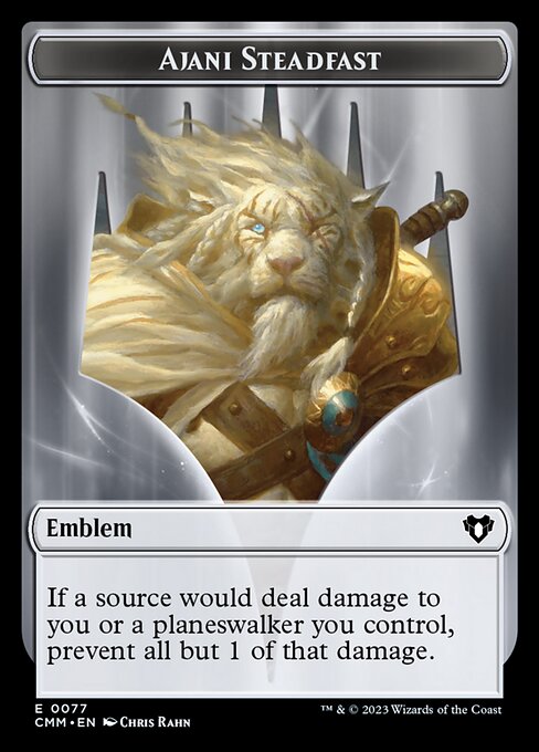 Ajani Steadfast Emblem — Commander Masters Tokens 77