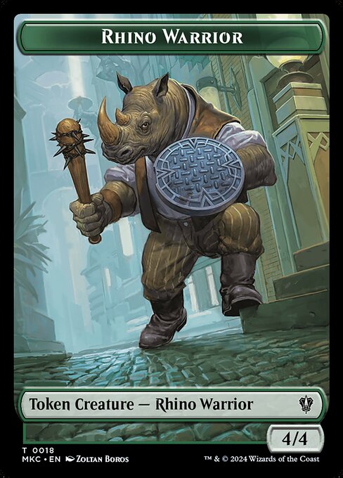 Rhino Warrior — Murders at Karlov Manor Commander Tokens 18